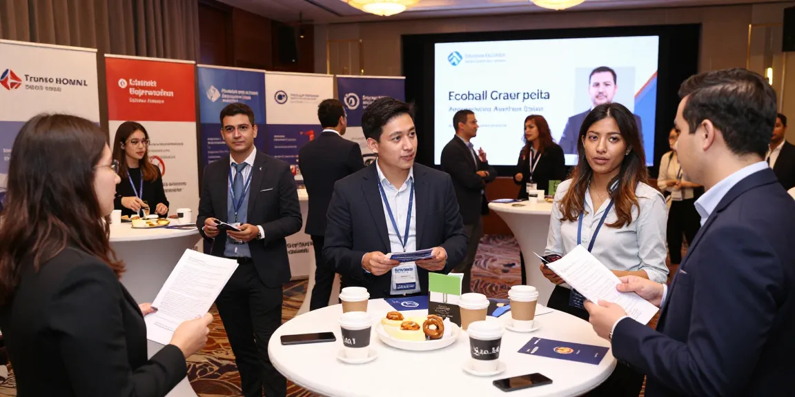 Interessenverband für Unternehmer members networking at a business conference, showcasing collaboration and innovation.