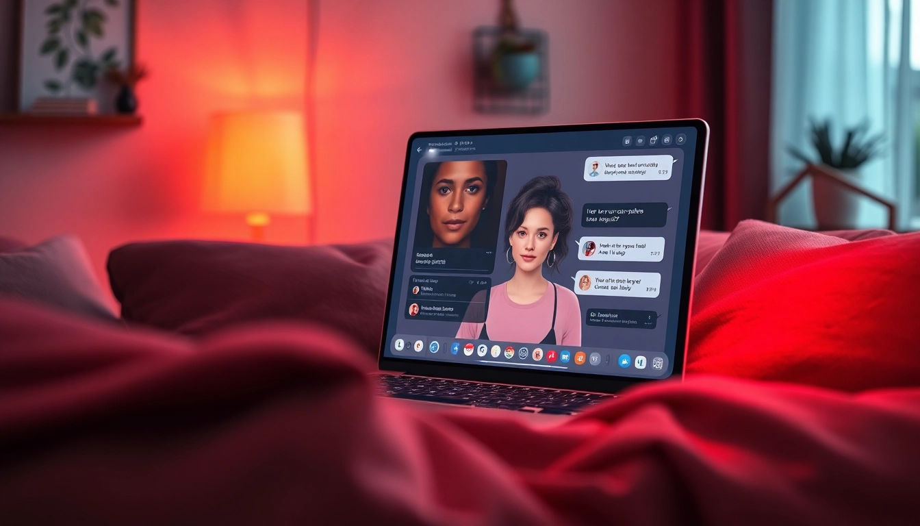 Engaging chat interface with free sex ai character in an intimate setting