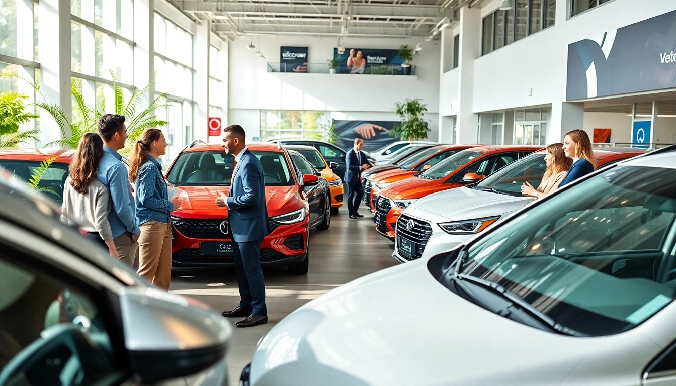 Auto kaufen bei einem professionellen Autohaus mit zufriedenen Kunden und Beratern.