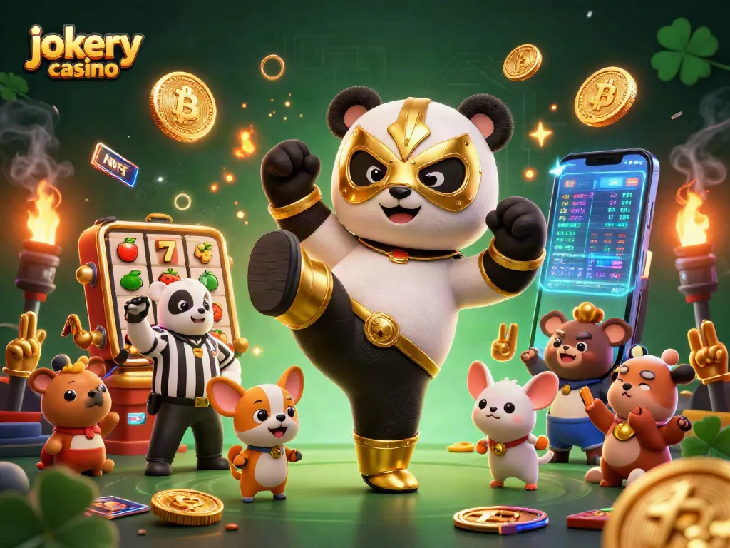 Experience the thrill of jokery casino with an exciting 3D scene featuring animated characters and vibrant casino elements.