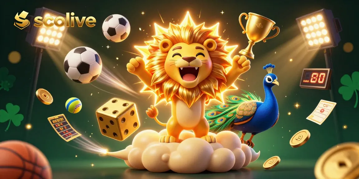 Socolive enhances live sports viewing with dynamic elements and gaming excitement in a vibrant 3D scene.