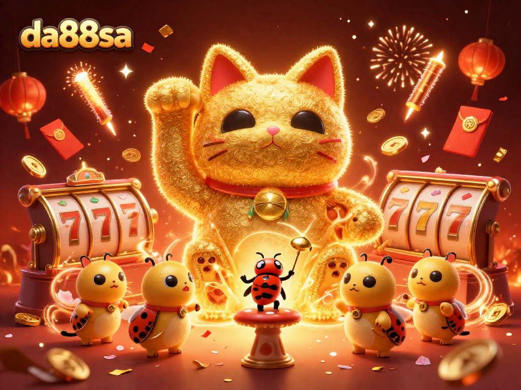 Spin the reels with da88sa's vibrant lucky cat and dynamic casino elements.