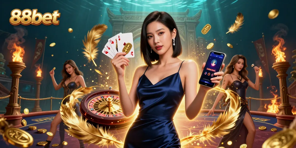 Experience thrilling gameplay at 88bet with a stunning Asian woman showcasing casino excitement and technology.