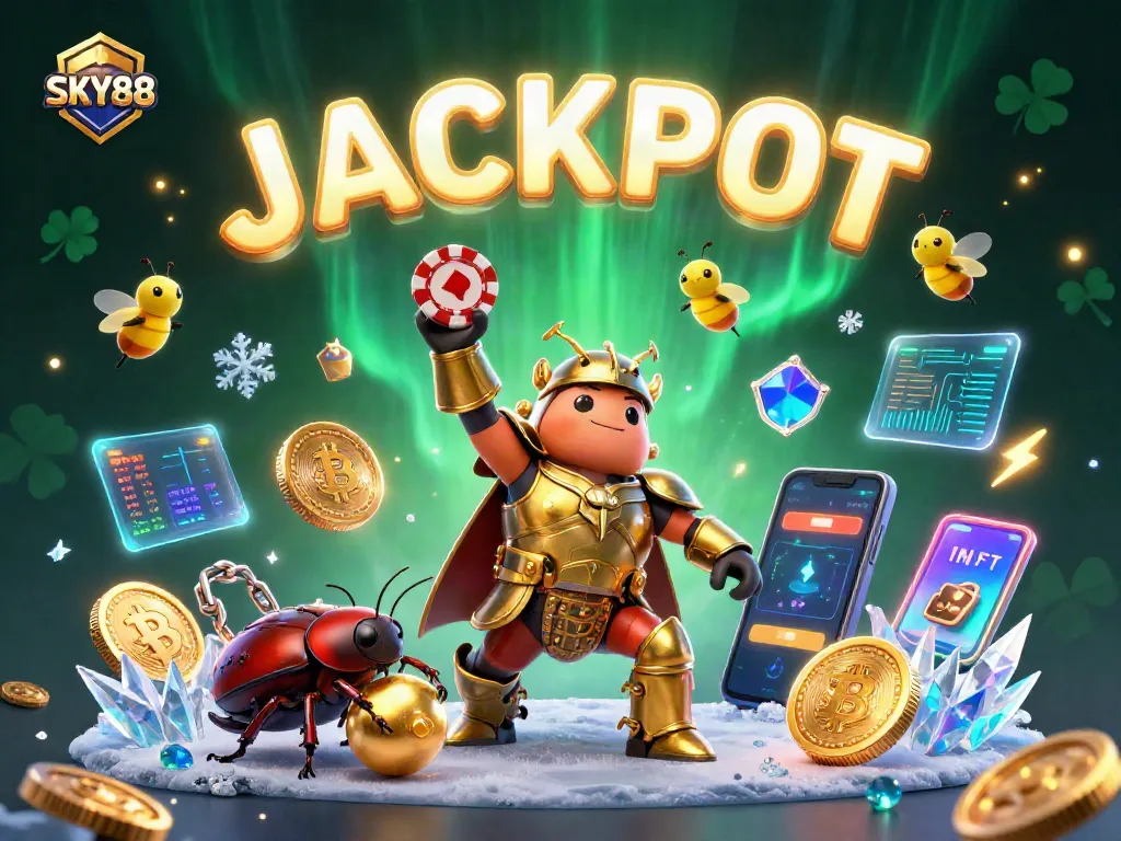 Engage in exhilarating gameplay at SKY88 with golden chips and vibrant gaming elements.