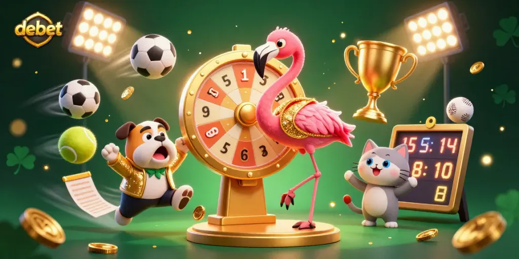 Spin to win big at DEBET with exciting prize wheel action and sports-themed fun!