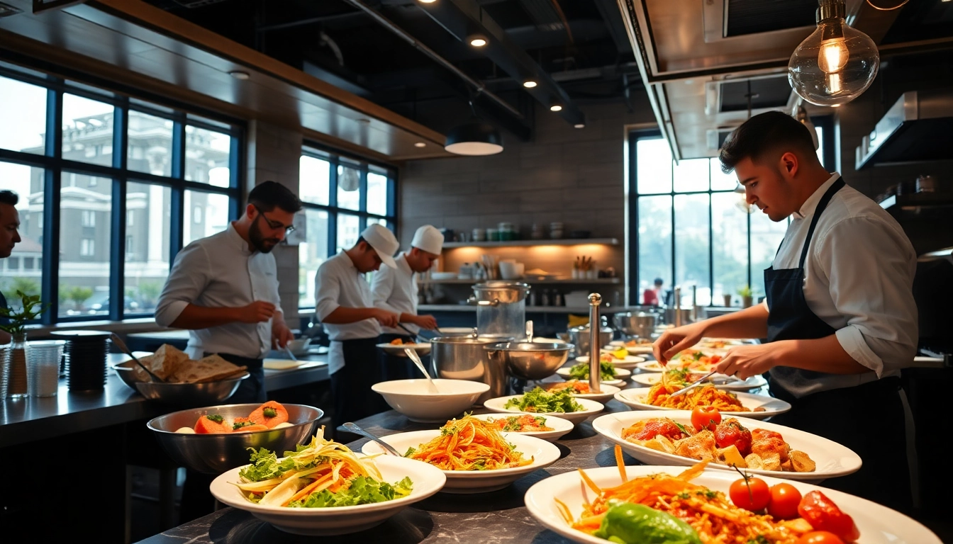 Genießen Sie die Gastronomie mit delikaten Gerichten und einem lebhaften Küchenambiente.