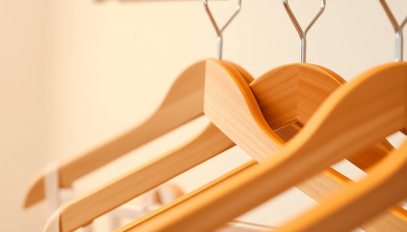 Kleiderbügel Hersteller showcasing exquisite craftsmanship in wooden hangers for elegant storage solutions.
