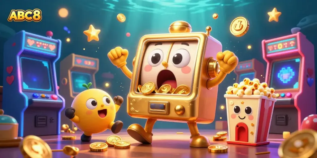 Experience the thrill of winning at ABC8 with a joyful slot machine celebrating a jackpot.