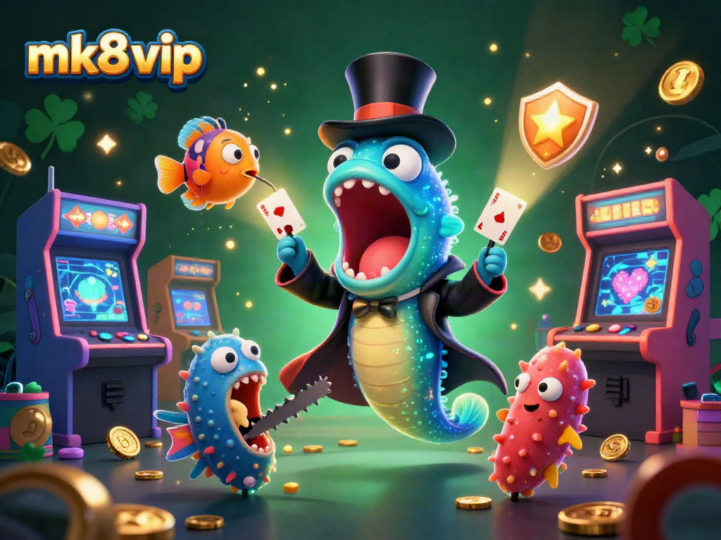 Engage in thrilling fun with mk8 vip, showcasing a deep-sea magic act in a vibrant casino scene.