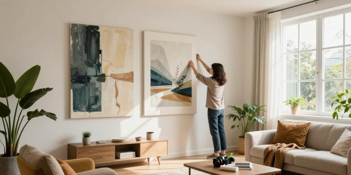 Stilvolle Leinwandbilder verschönern das Wohnzimmer mit persönlichem Flair.
