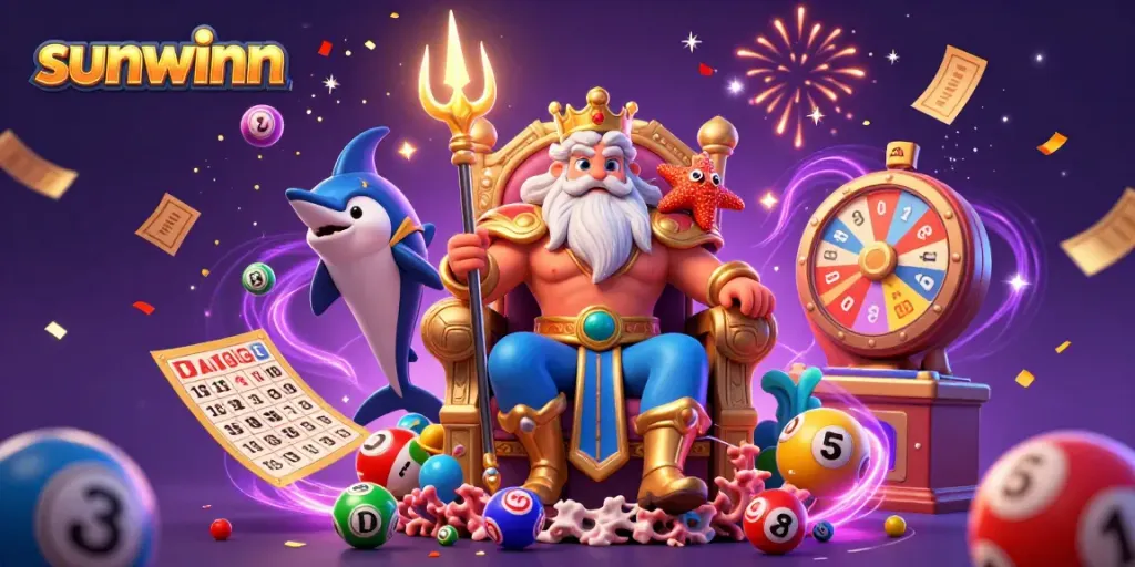 Experience exciting games at sunwinn with vibrant lottery elements and dynamic 3D characters.