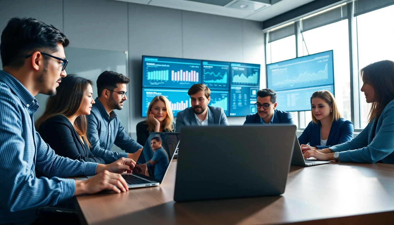 IT Solutions Magdeburg: Team collaboration in a professional business setting.