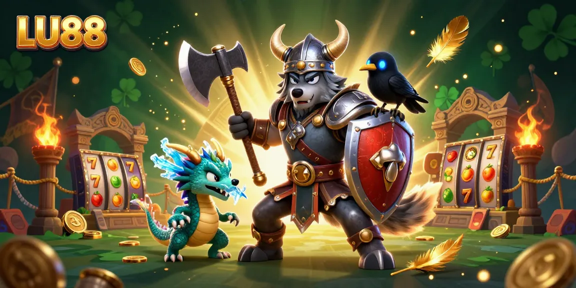 Win big at LU88's exciting slots with a vibrant Viking warrior scene full of action.