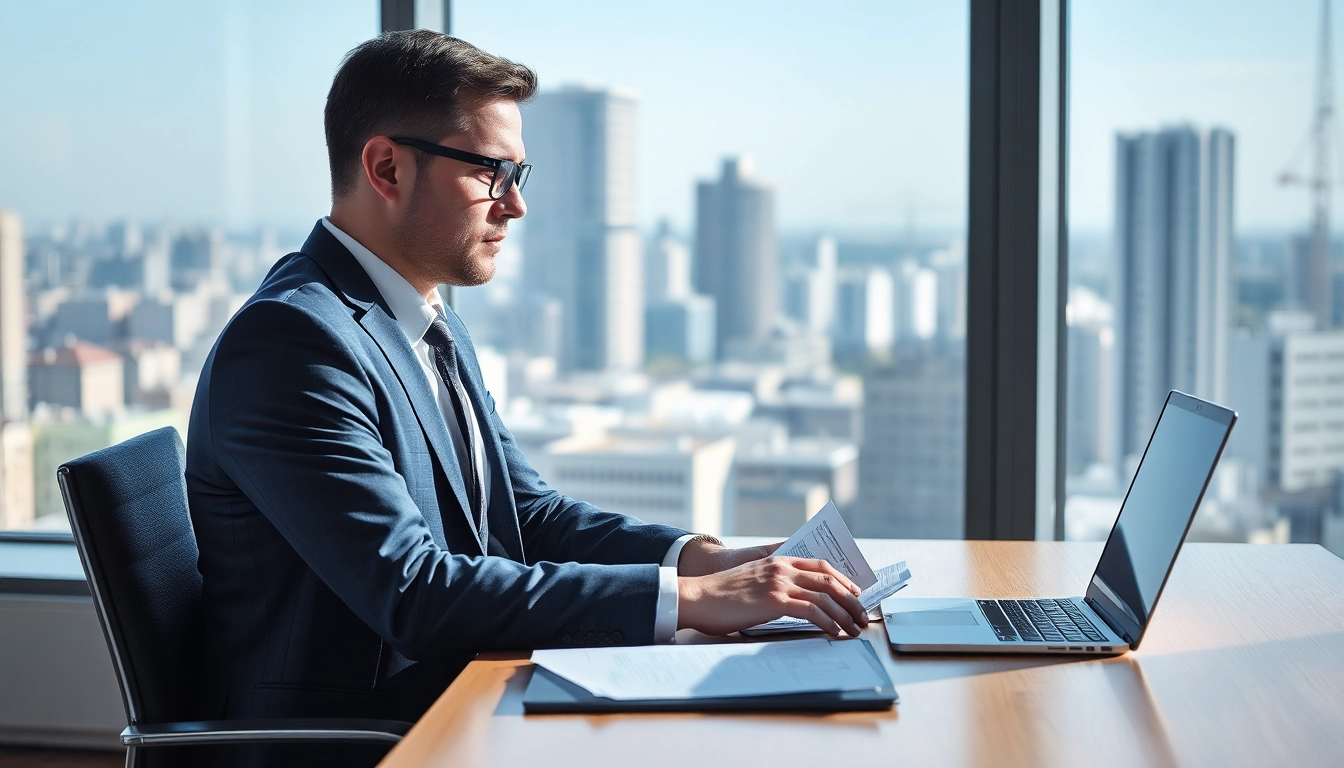 Headhunter Finance im modernen Büro, fokussiert auf Talentsuche.