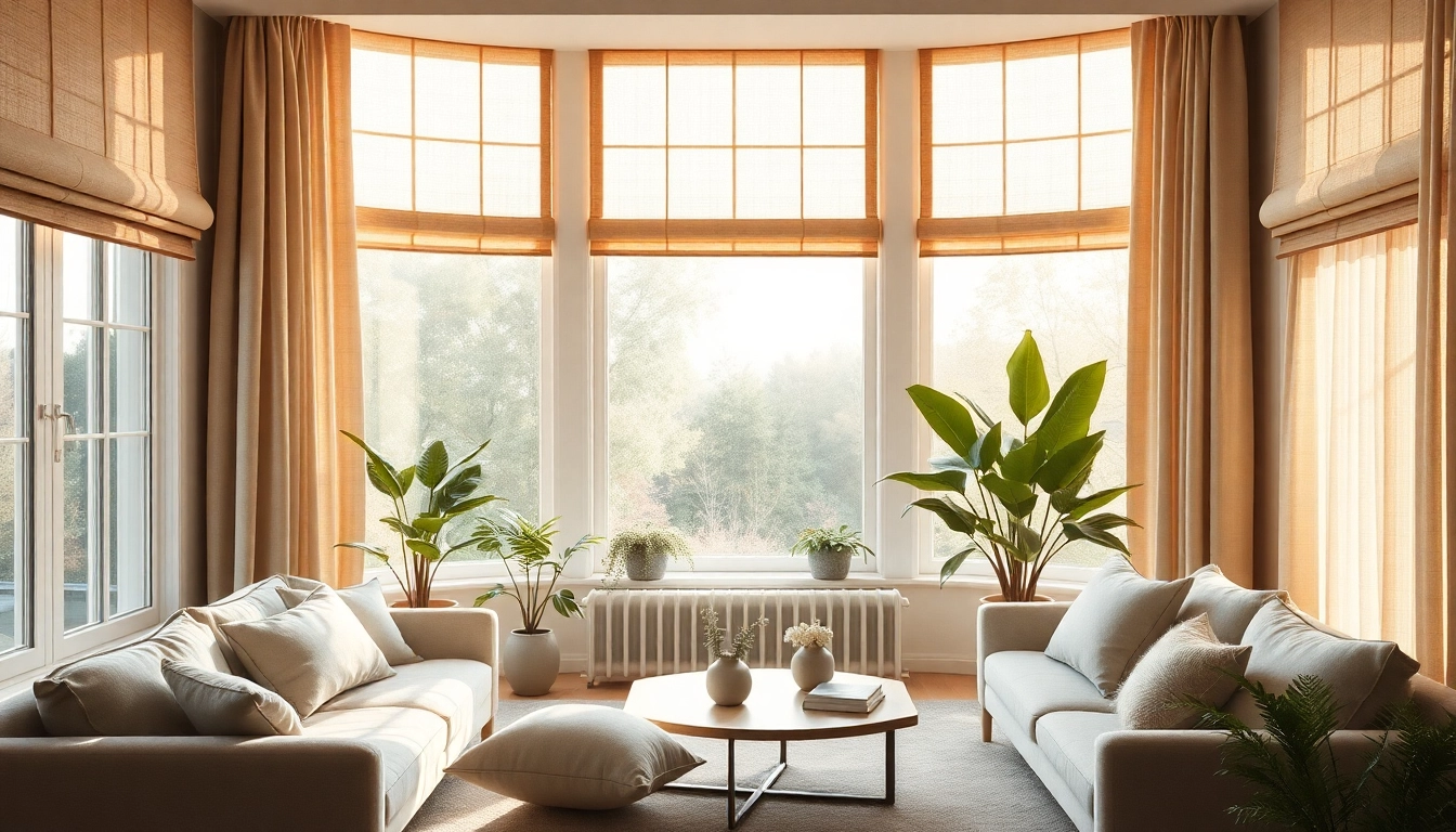 Gestalte Plissee nach Maß, perfekt in einem eleganten Wohnraum mit natürlichem Licht.