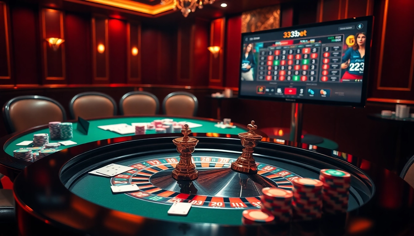 Experience the excitement of betting with 333bet at a luxurious casino table.