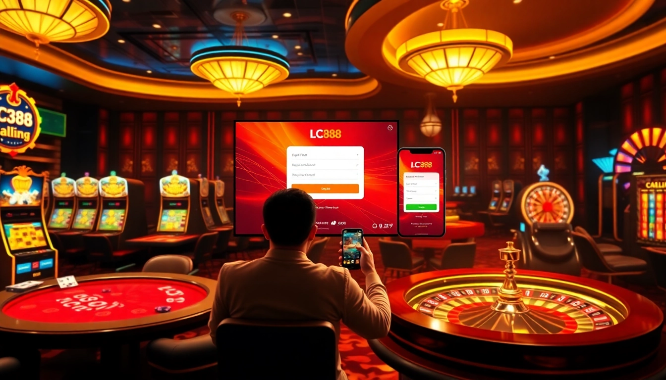 Experience the excitement of Đăng Nhập LC88 with vibrant casino visuals and engaging gaming interfaces.