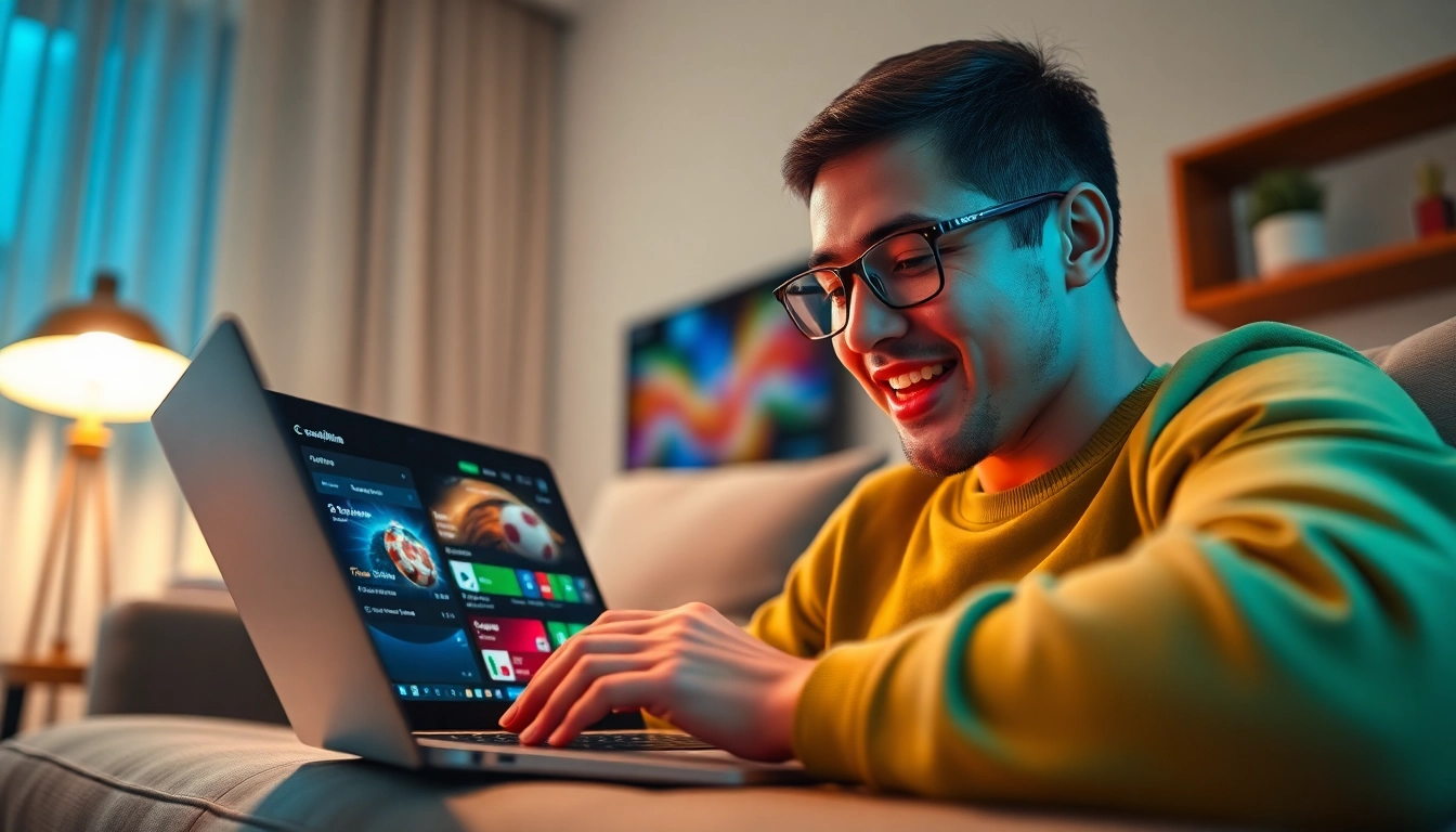 Engaging user experience at nhacaiuytin online gambling platform with vibrant graphics.