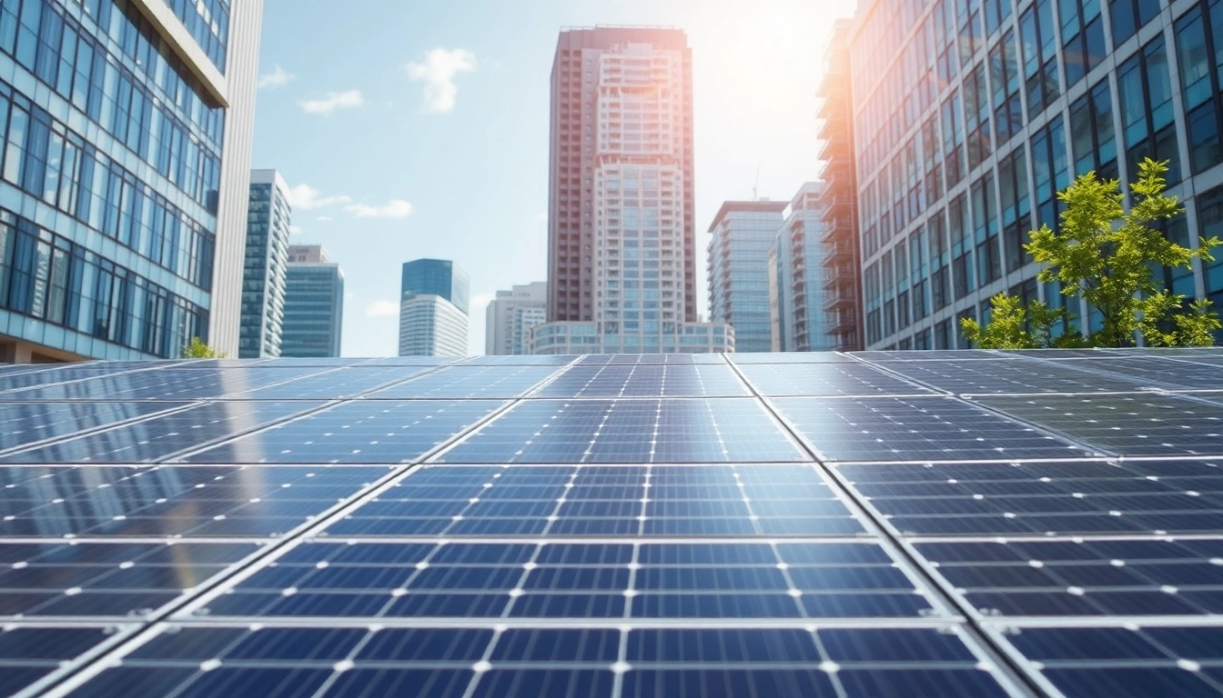 Solar Wien zeigt eine innovative Solaranlageninstallation in einer urbanen Umgebung.