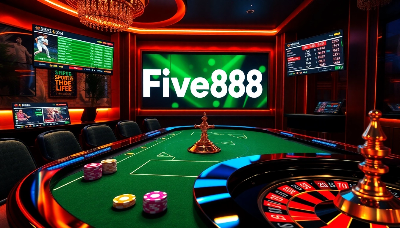 Engage with Thể thao Five88 through an exciting sports betting interface featuring casino elements.