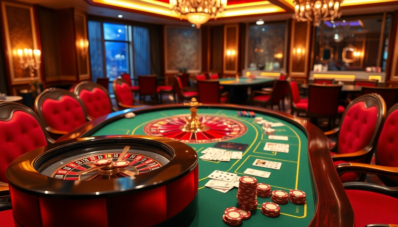 Experience the thrill of 88i game at a luxury casino table with vibrant poker chips and cards.