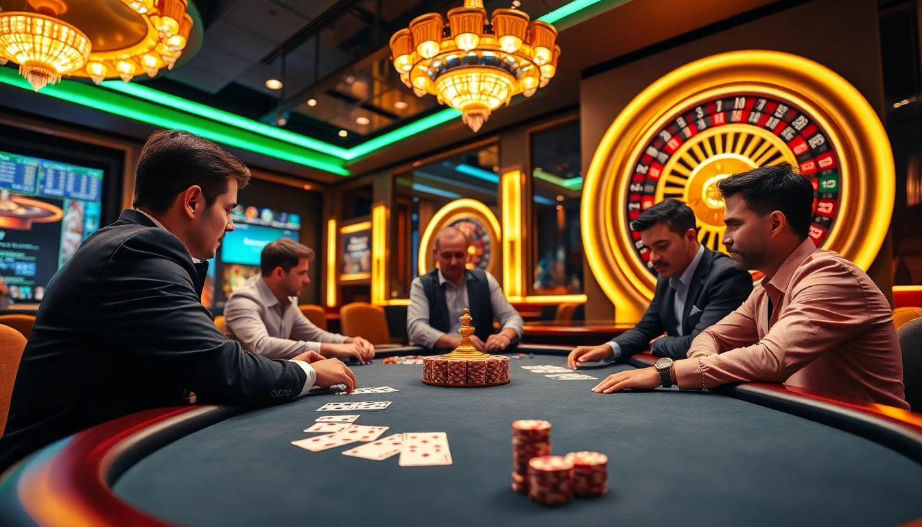 C168 BET showcases an exciting high-stakes poker game illuminated by luxurious lights and authentic casino elements.