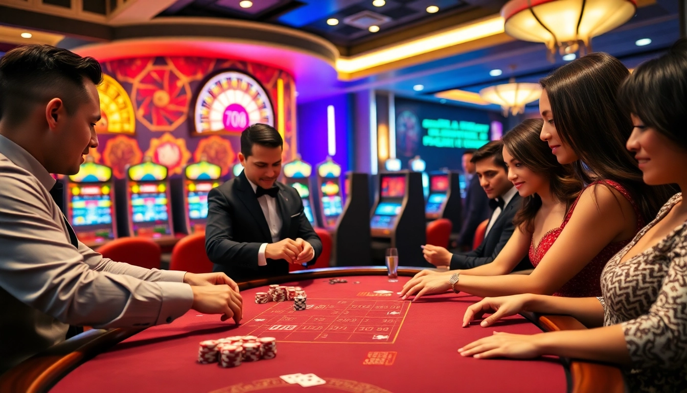 Engaged players at the 789P casino table, strategizing their poker game for big wins.