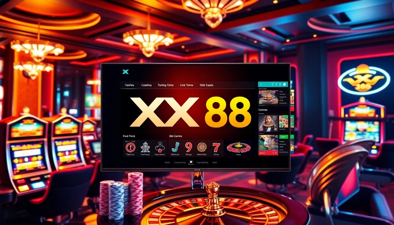 Engage in thrilling gameplay at XX 88, featuring diverse casino games and vibrant betting interfaces.