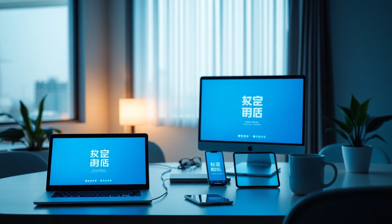 在现代办公环境中，快连官网界面在多台设备上显示，展示高速连接。