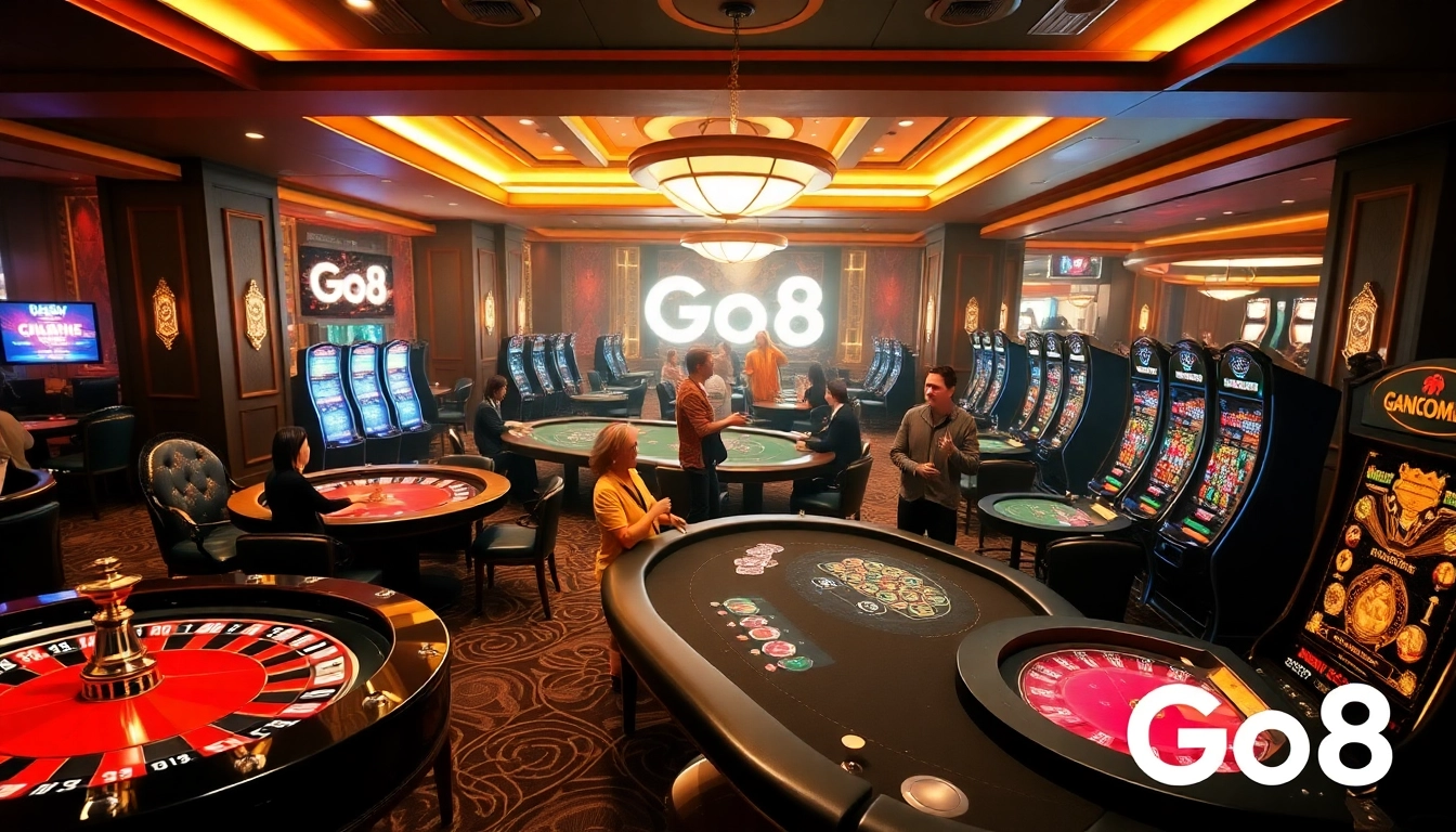 Players enjoying an exhilarating gaming experience at Go8 casino with vibrant tables and exciting atmosphere.