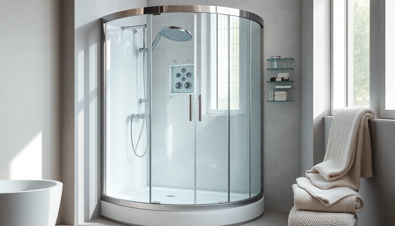 Moderne duschkabine 90x90 in zeitgemäßem Badezimmer-Design.