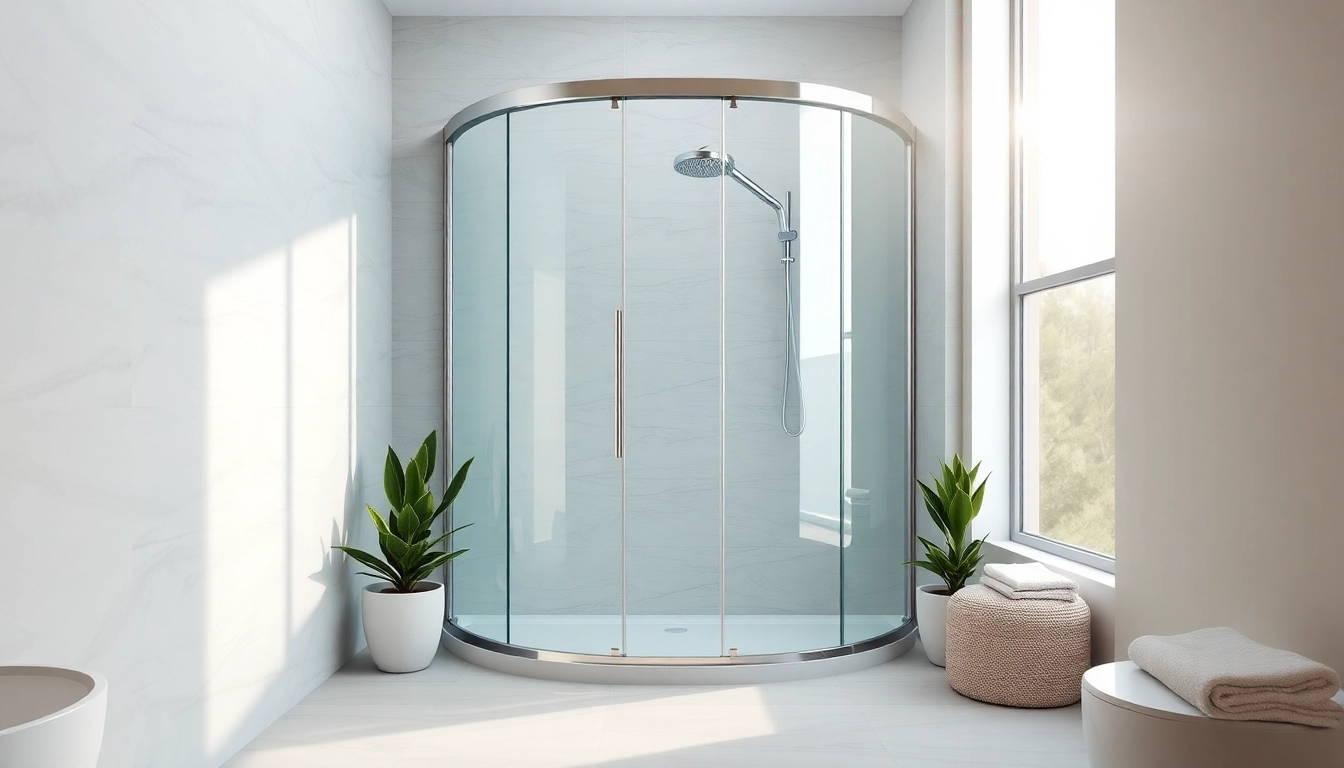 Duschkabine 90x90 mit modernem Design in einem eleganten Badezimmer, das Licht nutzt.