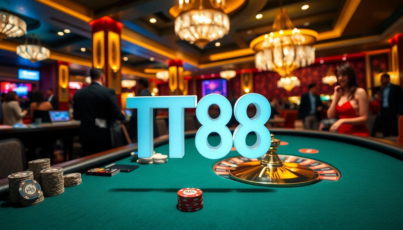 Experience thrilling gameplay at TT88 casino with dynamic poker tables and roulette wheels.