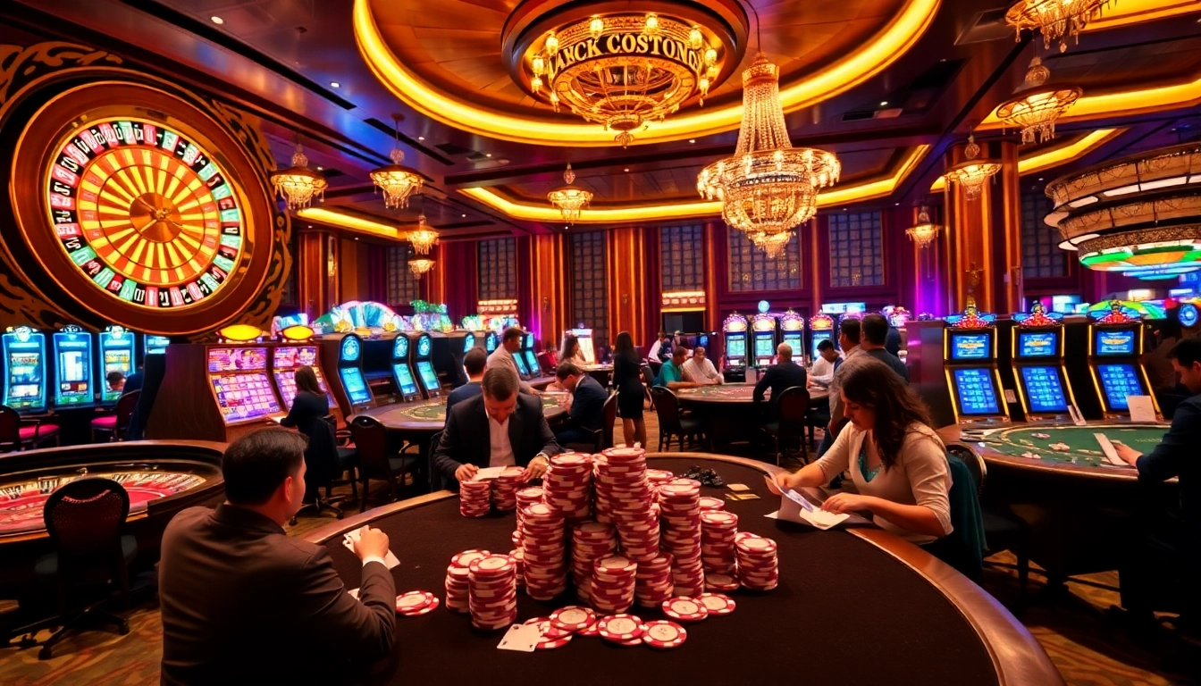 Players enjoying a vibrant game at PS99 casino with poker chips and roulette wheel.